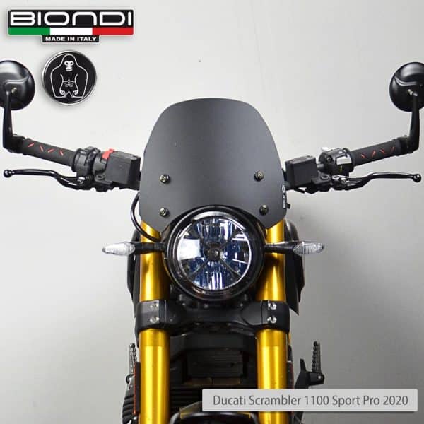 Ducati Scrambler 1100 /800/ 400 - BIONDI plexi štít Sport Black satin 26,5 cm + montážna sada - Image 5