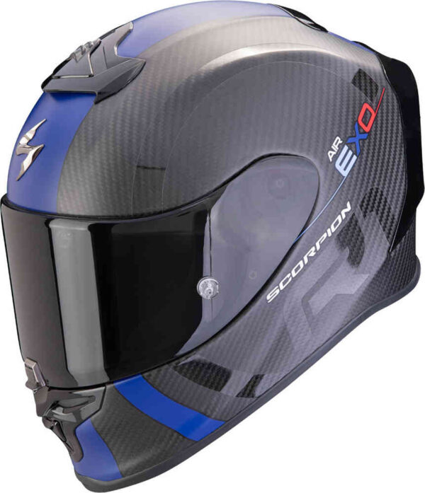 Moto prilba Scorpion EXO-R1 EVO CARBON AIR MG Matt Black-Blue