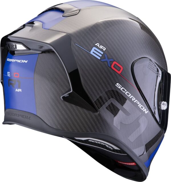 Moto prilba Scorpion EXO-R1 EVO CARBON AIR MG Matt Black-Blue - Image 3