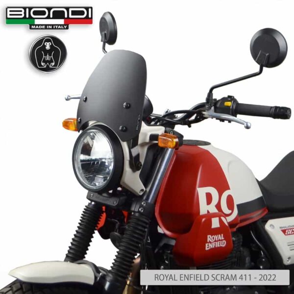 ROYAL ENFIELD SCRAM 411 BIONDI plexi štít Sport 265 x 270  mm - Image 3