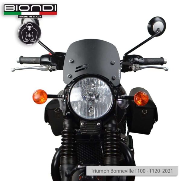 TRIUMPH BONNEVILLE T100/T120 plexi štít BIONDI Caffè 205 x 240 mm - Image 3