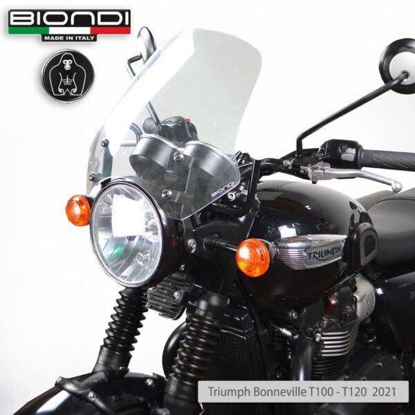 TRIUMPH BONNEVILLE T100/T120  BIONDI plexi štít Touring 360 x 370 mm - Image 3