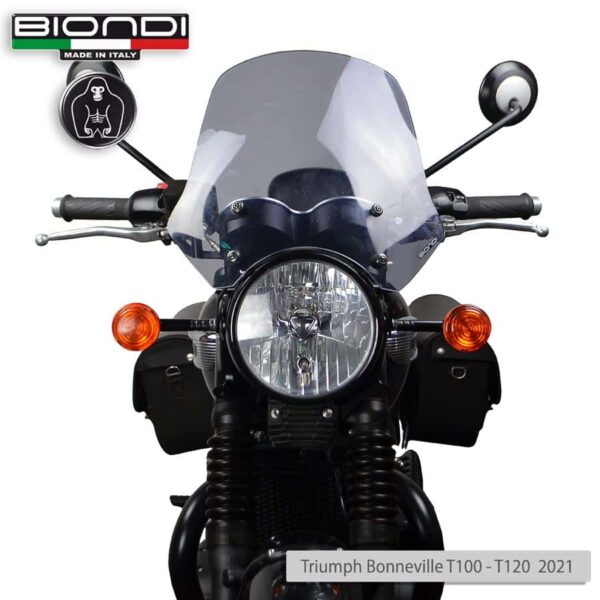 TRIUMPH BONNEVILLE T100/T120  BIONDI plexi štít Touring 360 x 370 mm - Image 2