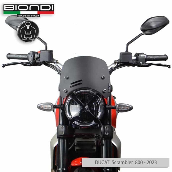 Ducati Scrambler 800 BIONDI plexi štít Caffè 205 x 240 mm - Image 2