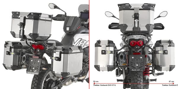 Moto Guzzi V 85 TT bočné kufre GIVI Trekker Alaska 36L + nosiče - Image 7